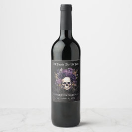 Rótulo do Vinho de Casamento de Halloween de Flora