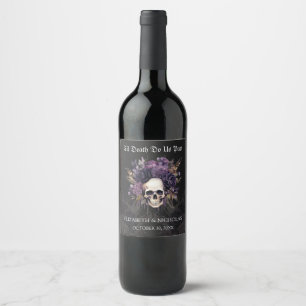 Rótulo do Vinho de Casamento de Halloween de Flora