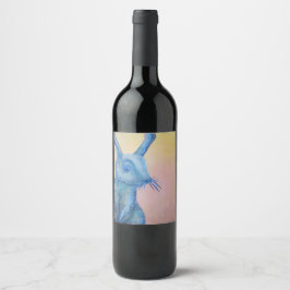 rótulo do vinho de coelho azul