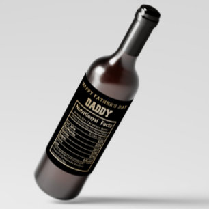 Rótulo do Vinho do Dia de os pais Fatos Nutriciona