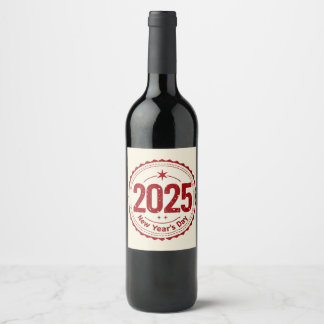 Rótulo do Vinho do Dia do ano novo 2025