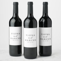 Rótulo do Vinho Elegante Preto e Branco
