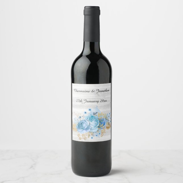 RÓTULO DO VINHO RUSTICO FLORÍFICO AZUL DOURADO AQU (Frente)