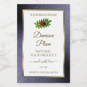 Rótulo Dourado do produto brilhante Azul Escuro L