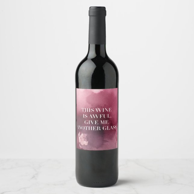 Rótulo engraçado "Vinho tímido" inspirado em Moira (Frente)