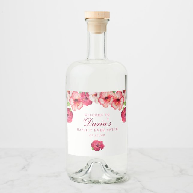 Rótulo Floral Rosa Tropical (Frente)