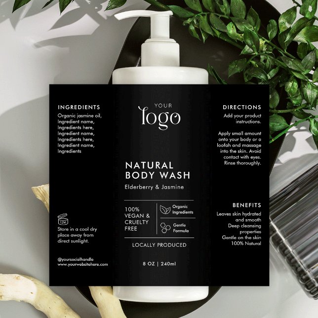 Rótulo Impermeável de Frasco Cosmético de 8 OZ Log (Criador carregado)