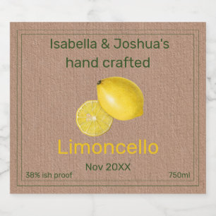 Rótulo Limoncello no Papel Cor Kraft