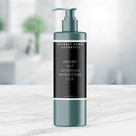 Rótulo minimalista preto e branco para garrafa de