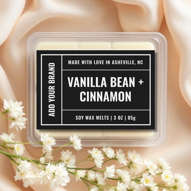 Rótulo Mínimo de 3x2" de cera branca preta derreti (Criador carregado)