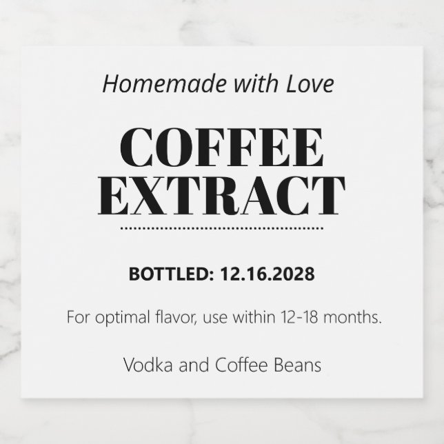 Rótulo Moderno de Adesivo de Extrato de Café ZEX_0 (Rótulo Único)