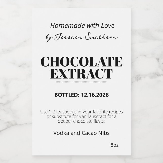 Rótulo Moderno de Adesivo de Extrato de Chocolate  (Rótulo Único)