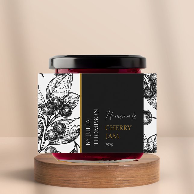 Rótulo moderno de cereja caseira (Criador carregado)