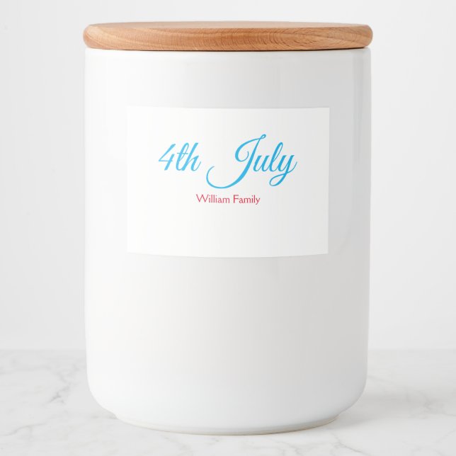 Rótulo Para Comida 4 de julho dia da independência adicionar nome tex (Frente)