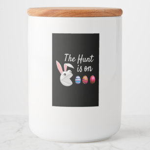 Rótulo Para Comida A caça é na Caça do Ovo Coelho da Páscoa