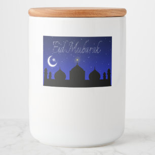 Rótulo Para Comida A noite de Eid Mubarak Stars a mesquita