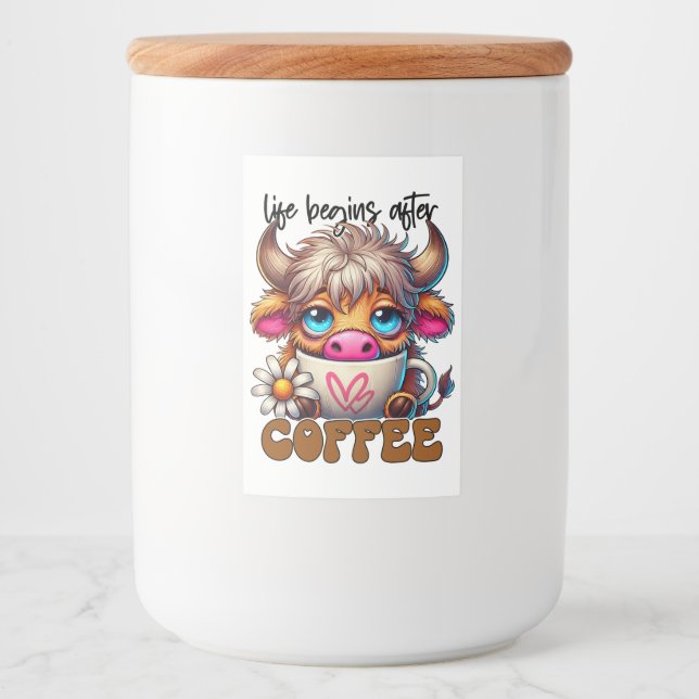 Rótulo Para Comida A Vida Começa Depois do Café  (Frente)