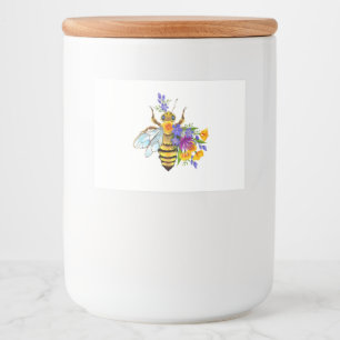 Rótulo Para Comida Abeja flor com plantas silvestres
