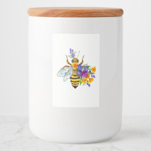 Rótulo Para Comida Abelha flor com plantas silvestres