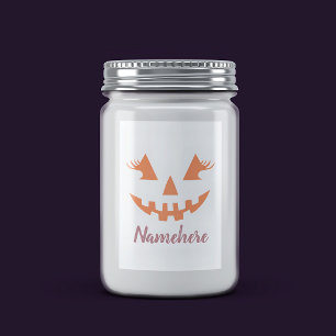 Rótulo Para Comida Abóbora de Halloween Personalizada Feminina Jack O