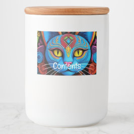 Rótulo Para Comida Abstrato Cat com olhos amarelos