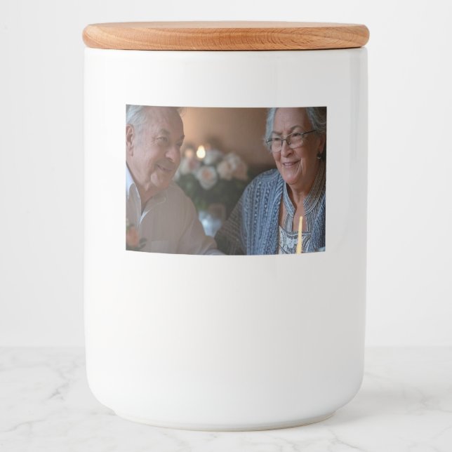 Rótulo Para Comida Adicionar Foto de Aniversário Personalizar (Frente)