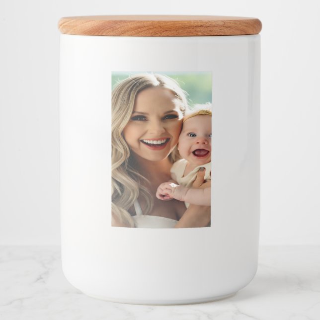 Rótulo Para Comida Adicionar Foto de Bebê Personalizar Customizar (Frente)