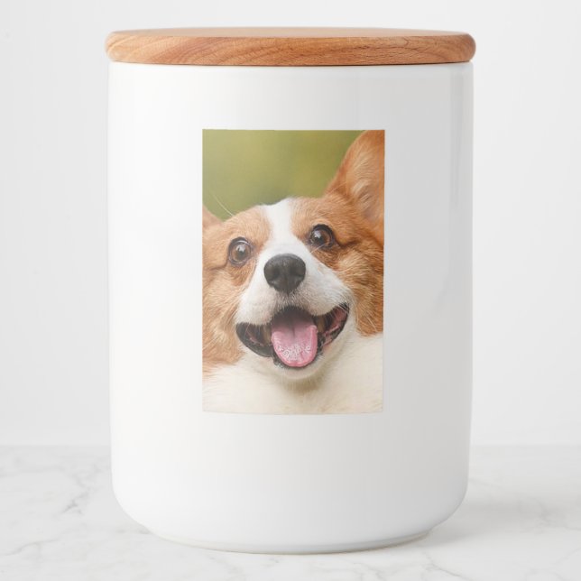 Rótulo Para Comida Adicionar Foto de Cão Personalizada Personalizada (Frente)