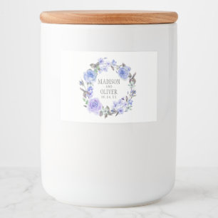 Rótulo Para Comida Aguarela roxa Pastel   floral que Wedding