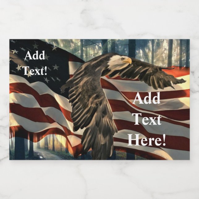 Rótulo Para Comida Águia-careca Bandeira Americana (Rótulo Único)