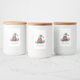 Rótulo Para Comida Alegria de Natal de Octopus, personalizada