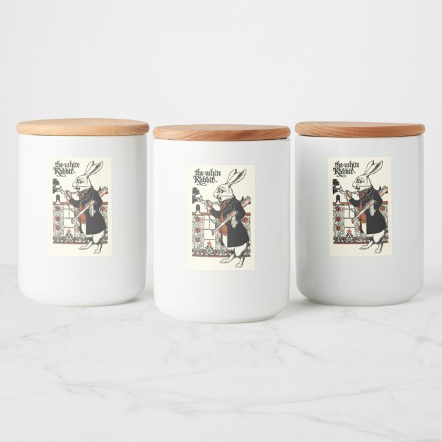 Rótulo Para Comida Alice White Rabbit Classic Wonderland (Garrafas)