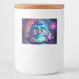 Rótulo Para Comida Alienígena de Espaço e Amigo