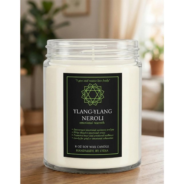 Rótulo Para Comida Anahata Heart Chakra Candle Label (Criador carregado)
