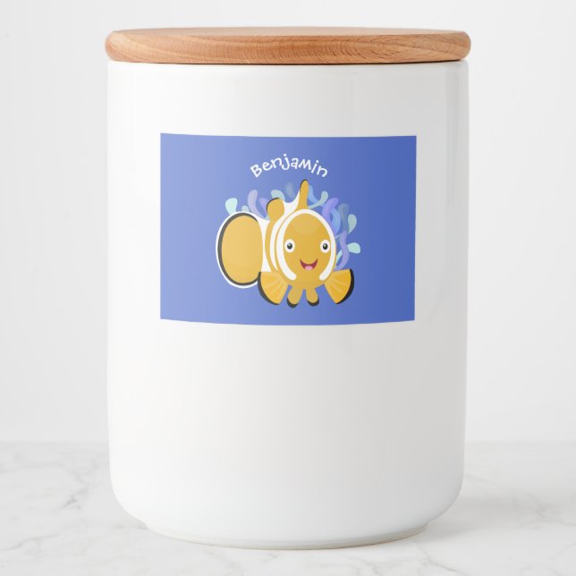 Rótulo Para Comida Animação de marisco feliz e bonito (Frente)