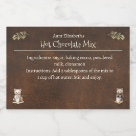 Rótulo Para Comida Animais Russos de Floresta Natal Mistura Quente de