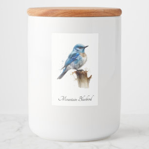 Rótulo Para Comida Aquarela de passarinho azul montanhês fofo, person