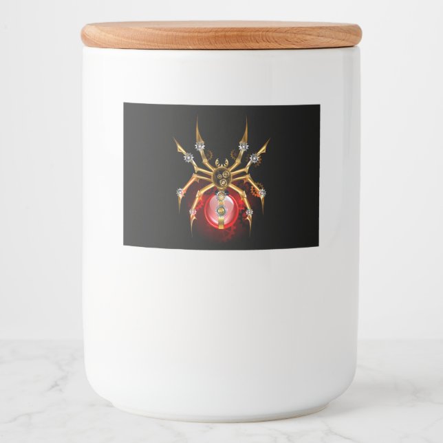 Rótulo Para Comida Aranha-do-galo em preto (Frente)