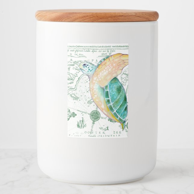 Rótulo Para Comida Armadilha de Tartaruga do Mar Branco (Frente)