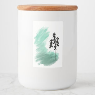 Rótulo Para Comida arte de árvore verde escandinava simples menta mod