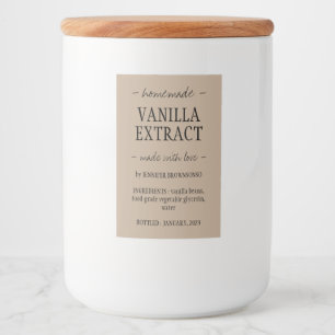 Rótulo Para Comida artesanato com amor Vanilla Extract