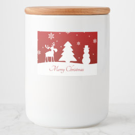 Rótulo Para Comida Árvore de Natal Reindeer Snowman