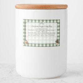 Rótulo Para Comida Árvores de Natal Rustic Green Gingham Fazendo Mist