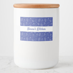 Rótulo Para Comida Azul-Limão Italiano Desenhado à Mão Personalizado