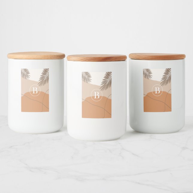 Rótulo Para Comida B - Monograma inicial - letra B Design abstrato (Garrafas)