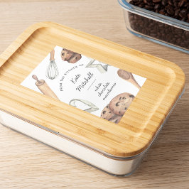 Rótulo Para Comida Baking personalizado de cozinheiros com aquarela
