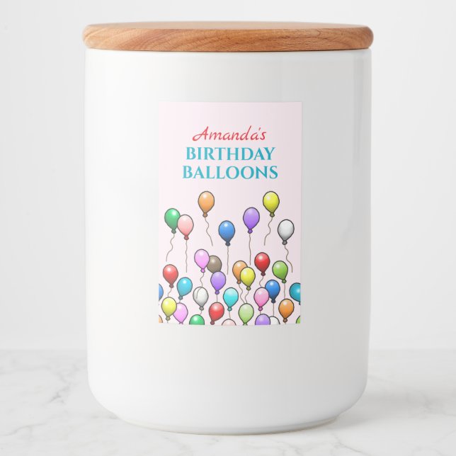 Rótulo Para Comida Balões de Aniversário (Frente)