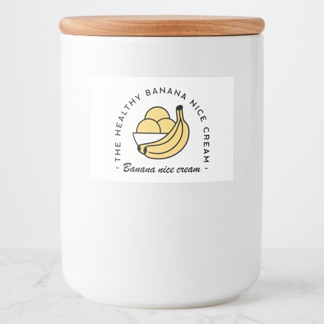 Rótulo Para Comida Banana sorvete saudável à base de fruta (Frente)