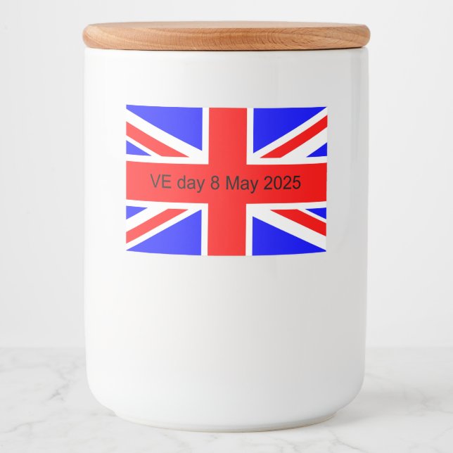 Rótulo Para Comida Bandeira do Reino Unido VE dia 2025 (Frente)