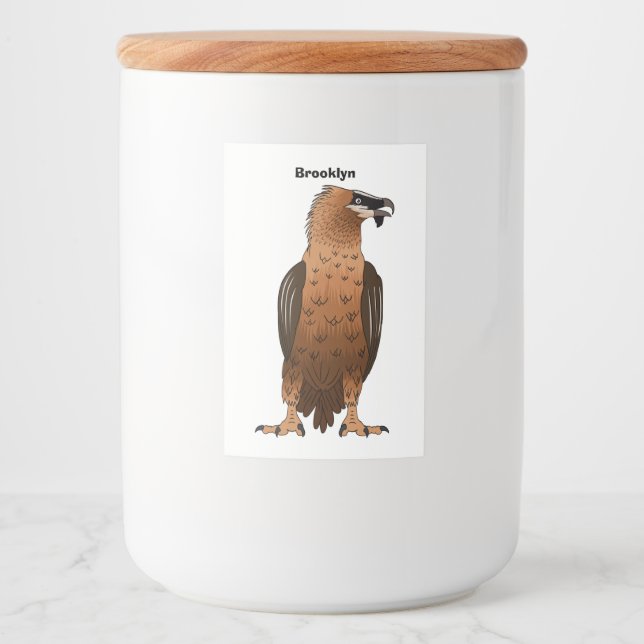 Rótulo Para Comida Bearded Vulture cartoon illustration  (Frente)